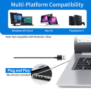Microfono a condensatore a collo d'oca per computer desktop MI520, 6.35mm Interface, USB Version without RGB Breathing Lamp, USB Version with RGB Breathing Lamp