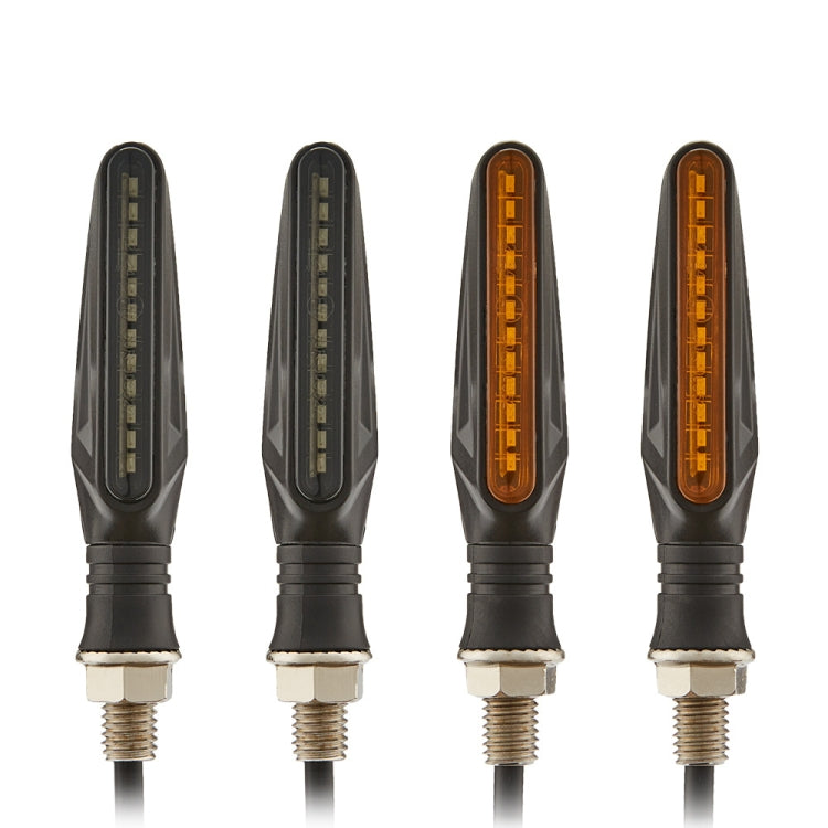 1 coppia MK-109 moto flusso sterzo lampada LED luce di segnalazione, MK-109(Black ), MK-109(Yellow )