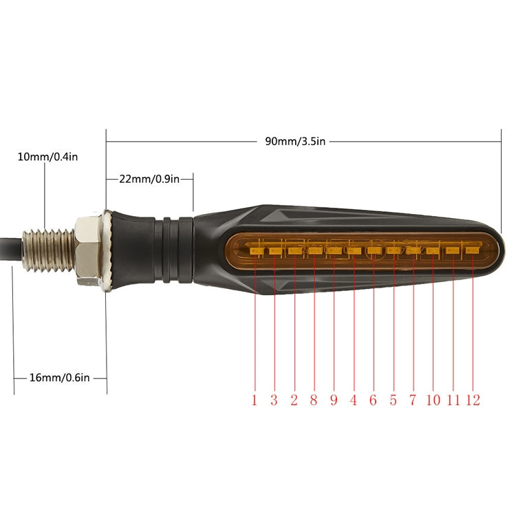 1 coppia MK-109 moto flusso sterzo lampada LED luce di segnalazione, MK-109(Black ), MK-109(Yellow )
