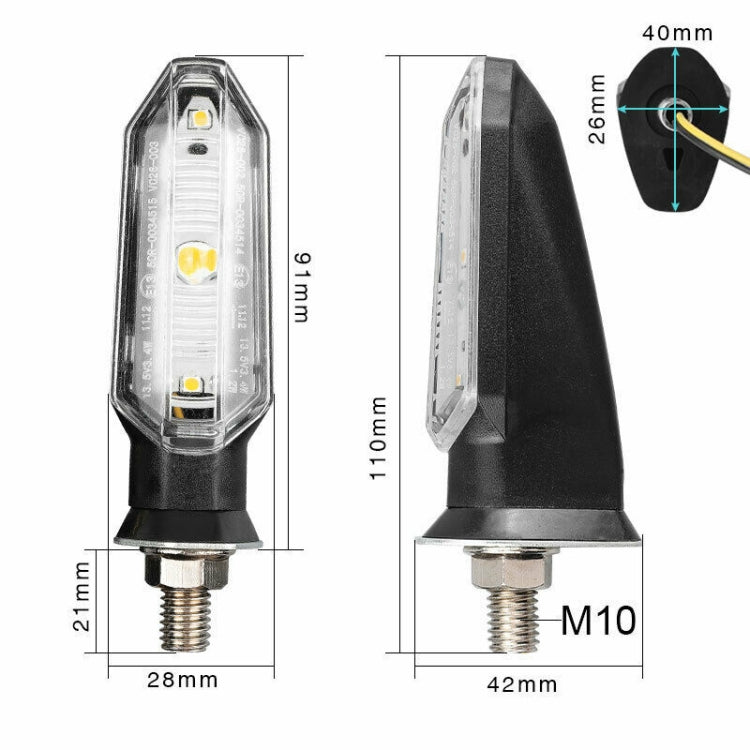 1 coppia MK-121 3 LED Shark Lampada di segnalazione moto, MK-121