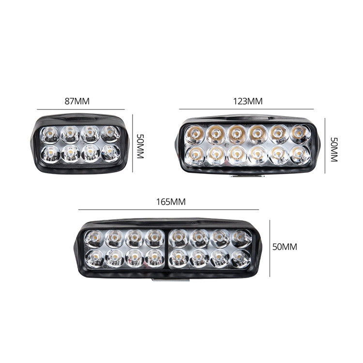 2 PCS MK-265 Luce di tiro a carattere di motocicletta Luce di marcia diurna ausiliaria, stile:, 8 LEDs, 12 LEDs, 16 LEDs