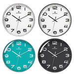 MOVEBEST Orologio da parete da soggiorno da 12 pollici Semplice orologio in plastica per la casa, stile:, G2001 Green Surface White Frame, G2001 Black Surface Black Frame, G2001 White Surface White Frame, G2001 White Surface Black Frame                ...