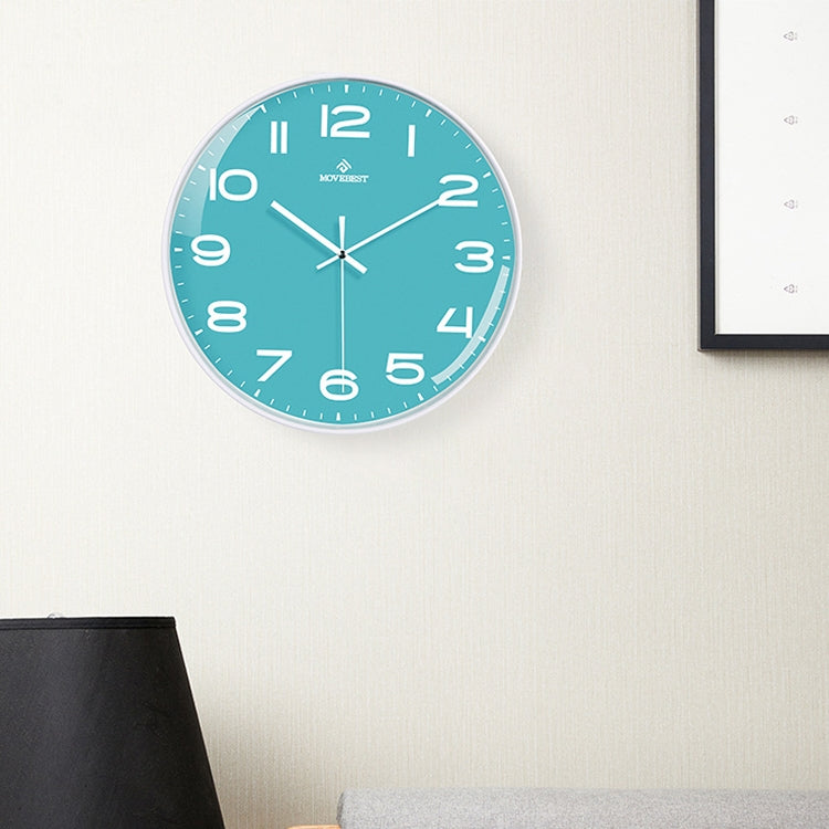 MOVEBEST Orologio da parete da soggiorno da 12 pollici Semplice orologio in plastica per la casa, stile:, G2001 Green Surface White Frame, G2001 Black Surface Black Frame, G2001 White Surface White Frame, G2001 White Surface Black Frame                ...