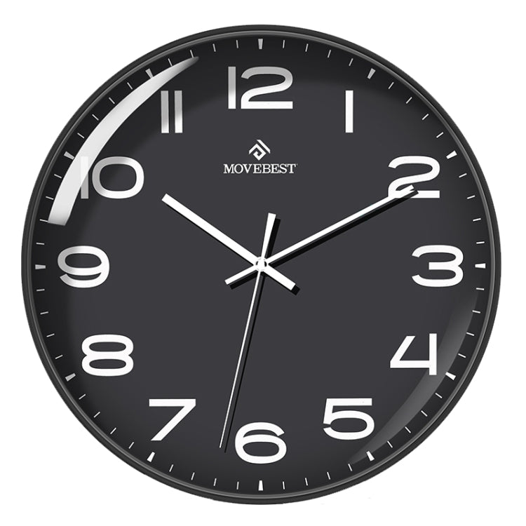 MOVEBEST Orologio da parete da soggiorno da 12 pollici Semplice orologio in plastica per la casa, stile:, G2001 Green Surface White Frame, G2001 Black Surface Black Frame, G2001 White Surface White Frame, G2001 White Surface Black Frame                ...