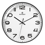 MOVEBEST Orologio da parete da soggiorno da 12 pollici Semplice orologio in plastica per la casa, stile:, G2001 Green Surface White Frame, G2001 Black Surface Black Frame, G2001 White Surface White Frame, G2001 White Surface Black Frame                ...