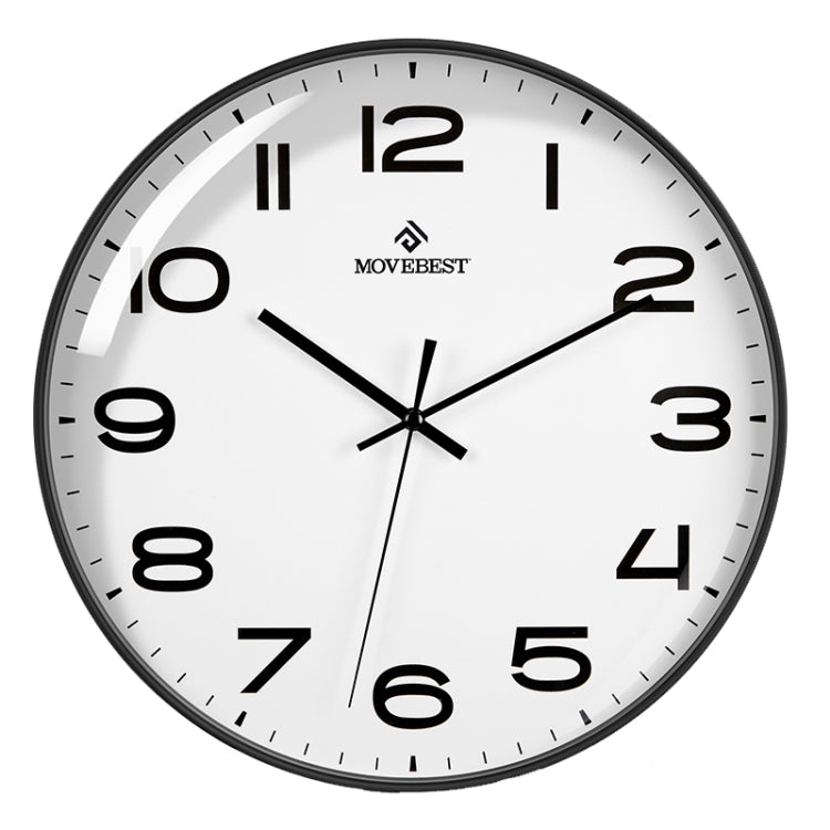 MOVEBEST Orologio da parete da soggiorno da 12 pollici Semplice orologio in plastica per la casa, stile:, G2001 Green Surface White Frame, G2001 Black Surface Black Frame, G2001 White Surface White Frame, G2001 White Surface Black Frame                ...