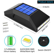 Lampada da parete solare impermeabile per esterni LED