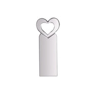 Zshqu2 Chiavette USB 2.0 ad alta velocità a forma di cuore in metallo, 4GB, 8GB, 16 GB, 32GB, 64GB, 128GB