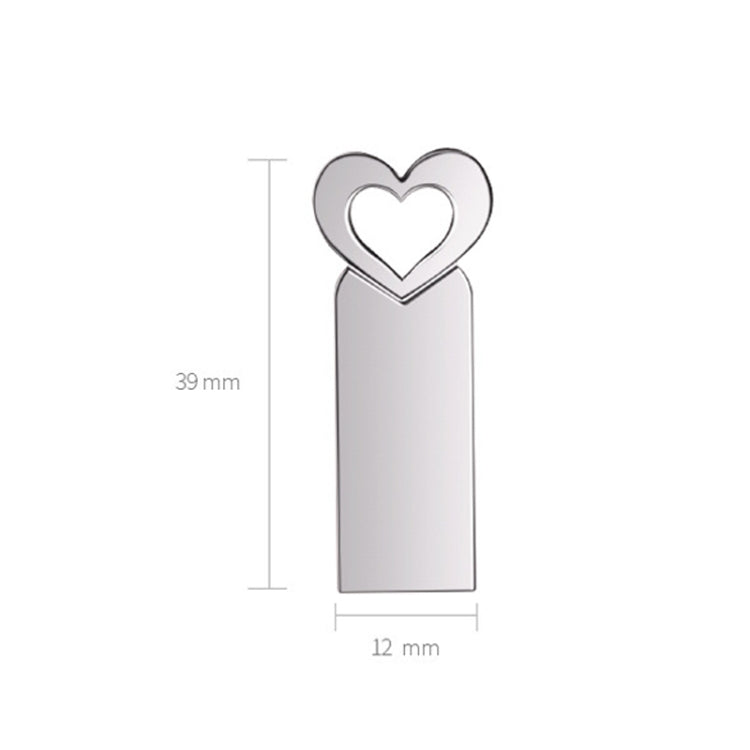 Zshqu2 Chiavette USB 2.0 ad alta velocità a forma di cuore in metallo, 4GB, 8GB, 16 GB, 32GB, 64GB, 128GB