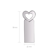 Zshqu2 Chiavette USB 2.0 ad alta velocità a forma di cuore in metallo, 4GB, 8GB, 16 GB, 32GB, 64GB, 128GB