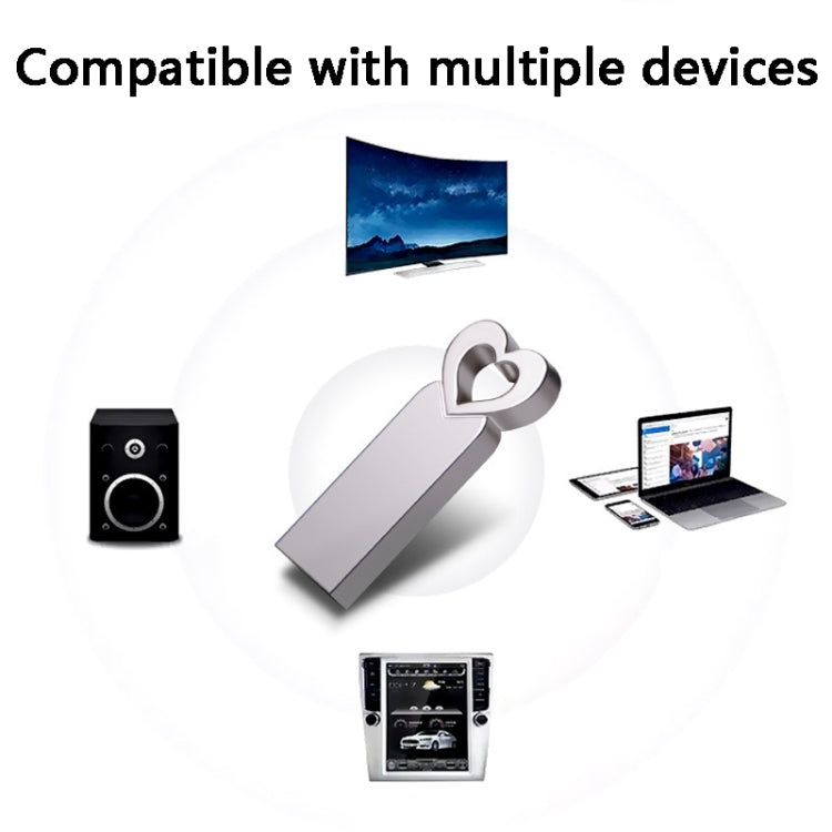 Zshqu2 Chiavette USB 2.0 ad alta velocità a forma di cuore in metallo, 4GB, 8GB, 16 GB, 32GB, 64GB, 128GB