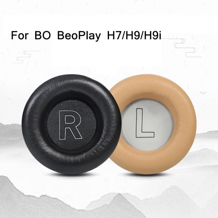 1 paio di paraorecchie in spugna di vera pelle per BO BeoPlay H7 / H9 / H9i 3rd, H7 / H9 / H9i (Black), H7 / H9 / H9i (Apricot)