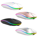 C7002 2400 DPI 4 tasti Mouse wireless luminoso colorato, 2.4G White, 2.4G Rose Gold, 2.4G Black, 2.4G Silver Gray, Dual-modes White, Dual-modes Black, Dual-modes Silver, Dual-modes Gold