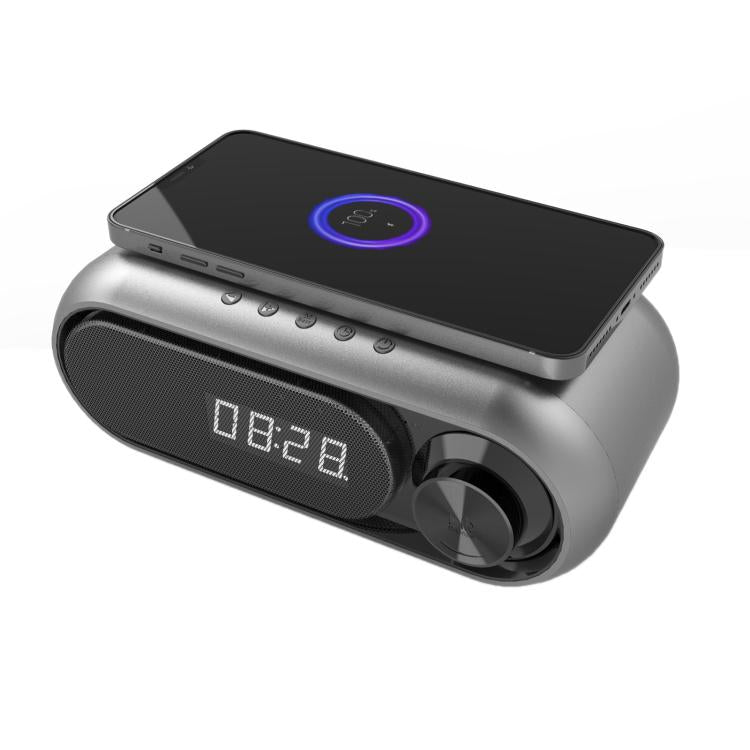 Altoparlante Bluetooth con ricarica wireless e orologio LED