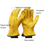 1 paio di guanti da giardinaggio resistenti all'usura per esterni in pelle bovina JJ-1011, dimensioni:, M, L, XL