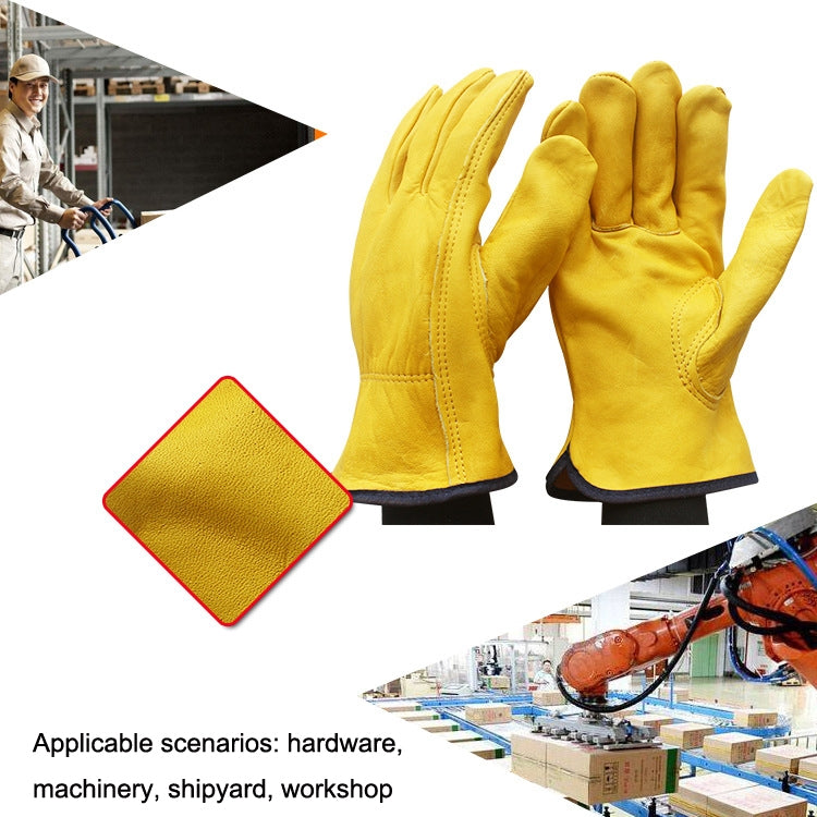 1 paio di guanti da giardinaggio resistenti all'usura per esterni in pelle bovina JJ-1011, dimensioni:, M, L, XL