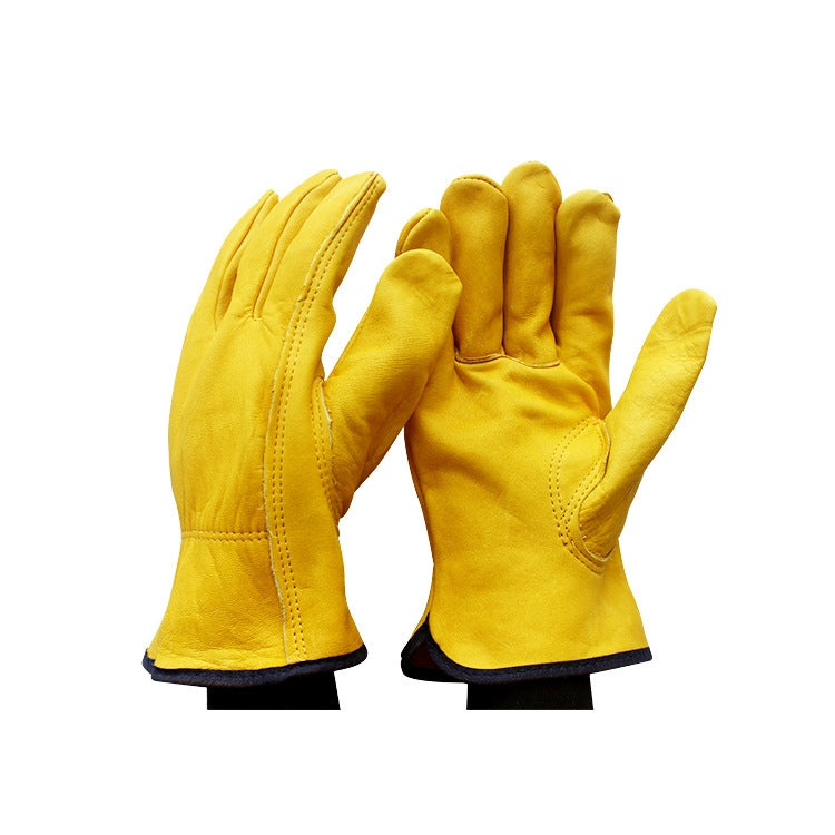 1 paio di guanti da giardinaggio resistenti all'usura per esterni in pelle bovina JJ-1011, dimensioni:, M, L, XL