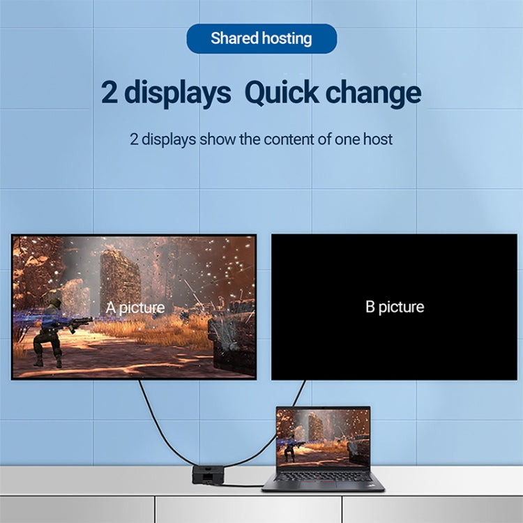 Interruttore HDMI HD da 2 a 1 uscita, 4K 30Hz Black