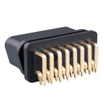 J1962f OBD2 16PIN Connettore testa femmina piegato a 90 gradi, placcato oro + nichelato, 16PIN 90 Degree  Bend