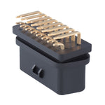 J1962f OBD2 16PIN Connettore testa femmina piegato a 90 gradi, placcato oro + nichelato, 16PIN 90 Degree  Bend