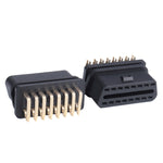 J1962f OBD2 16PIN Connettore testa femmina piegato a 90 gradi, placcato oro + nichelato, 16PIN 90 Degree  Bend