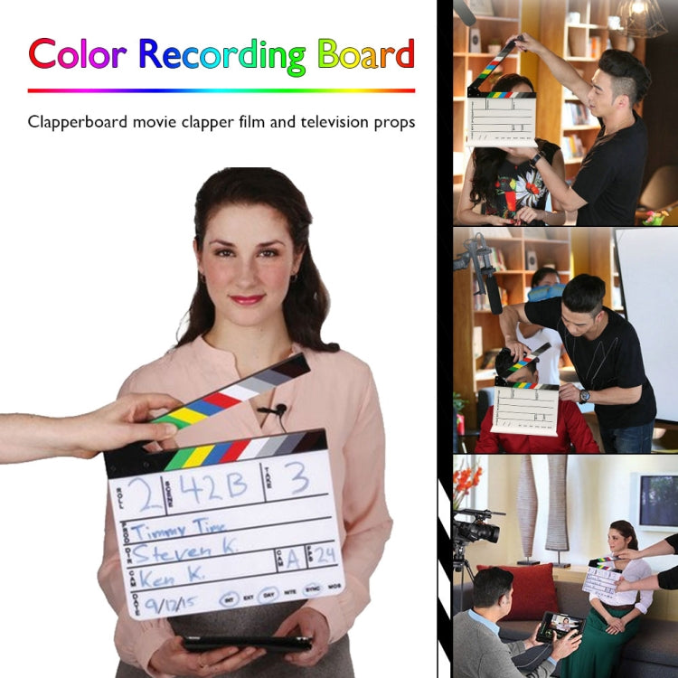 30 x 25 cm Ciak in acrilico colorato inglese TV Film Movie Clapper Board