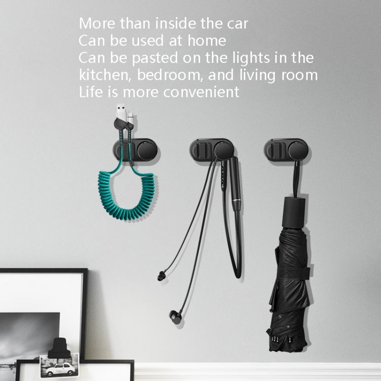 Gancio per cavo dati appiccicoso per auto da 3 pezzi, Dark Green, Space Silver, Black