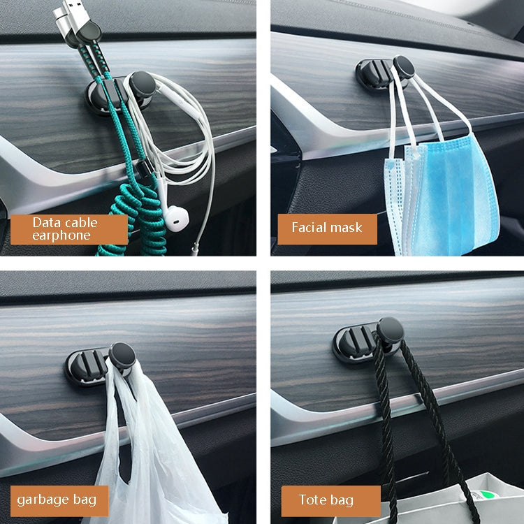 Gancio per cavo dati appiccicoso per auto da 3 pezzi, Dark Green, Space Silver, Black