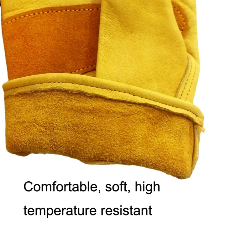 1 paio di guanti di sicurezza sul lavoro in vera pelle JJ-1004 per saldatura da giardino all'aperto, S, M, L, XL