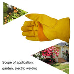 1 paio di guanti di sicurezza sul lavoro in vera pelle JJ-1004 per saldatura da giardino all'aperto, S, M, L, XL