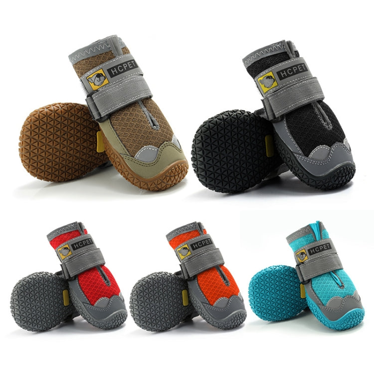 4 PCS / Set Scarpe per cani HCPET Scarpe per cani in rete traspirante, No.1 4cm, No.2 4.5cm, No.3 5cm, No.4 5.5cm