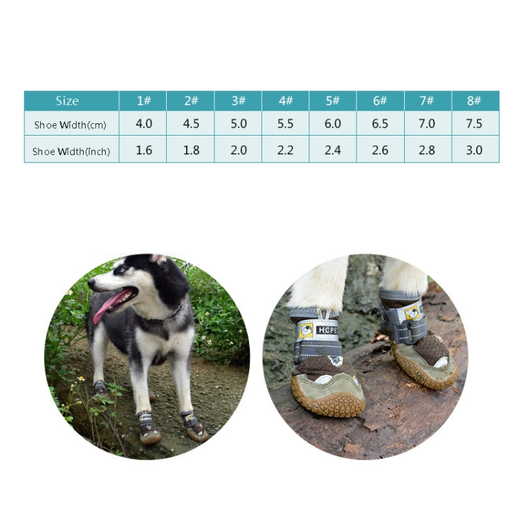 4 PCS / Set Scarpe per cani HCPET Scarpe per cani in rete traspirante, No.1 4cm, No.2 4.5cm, No.3 5cm, No.4 5.5cm