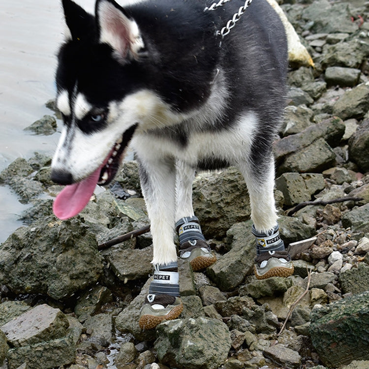 4 PCS / Set Scarpe per cani HCPET Scarpe per cani in rete traspirante, No.5 6cm, No.6 6.5cm, No.7 7cm, No.8 7.5cm