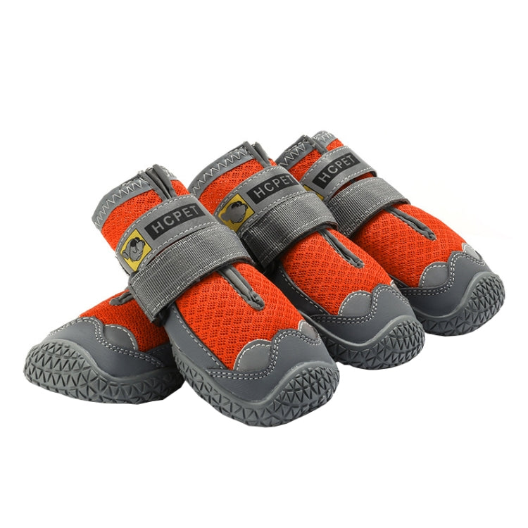 4 PCS / Set Scarpe per cani HCPET Scarpe per cani in rete traspirante, No.5 6cm, No.6 6.5cm, No.7 7cm, No.8 7.5cm