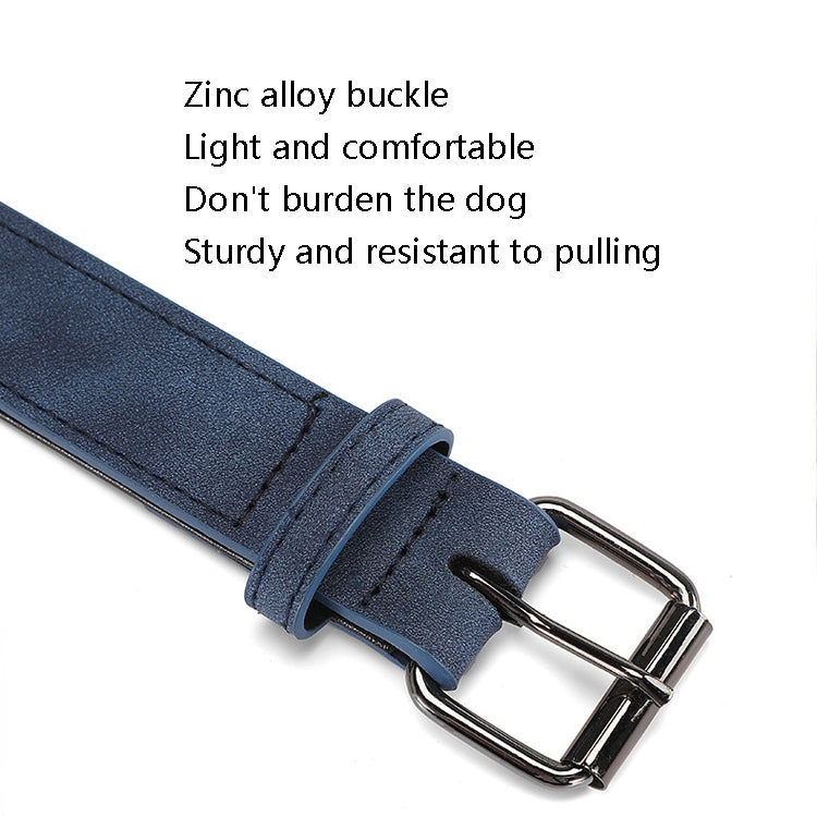 Collare in pelle a doppio strato per cani JINMAOHOU, XS 34x1.7cm, S 39x2.2cm, M 49x2.7cm