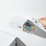 2 pezzi Scatola portaoggetti trasparente con cassetto da appendere a parete sinistro e destro, Wall Hanging Drawer Box