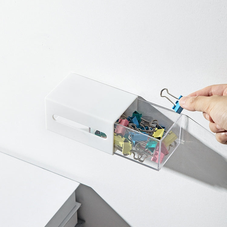 2 pezzi Scatola portaoggetti trasparente con cassetto da appendere a parete sinistro e destro, Wall Hanging Drawer Box