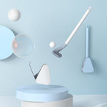 Scopino per WC da golf con base impermeabile ad apertura e chiusura automatica, White, Blue, Black, Green