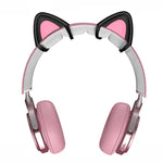 T6 Simpatica decorazione per orecchie di gatto per cuffie, Black, White