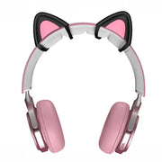 T6 Simpatica decorazione per orecchie di gatto per cuffie, Black, White