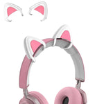 T6 Simpatica decorazione per orecchie di gatto per cuffie, Black, White