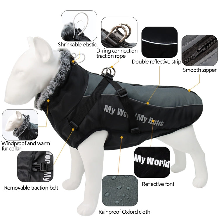 BL-683 Mantieni caldi i vestiti per cani riflettenti, XL, XXL, XXXL