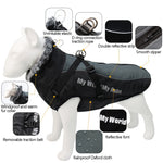 Vestito impermeabile riflettente per cani XL, XXL, XXXL