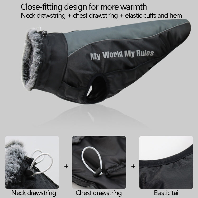 Vestito impermeabile riflettente per cani XL, XXL, XXXL