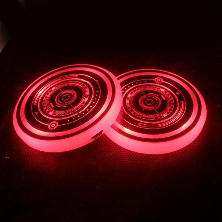 1 paio 68mm LED Smart Light-Emitting Coaster Light Car Cup Slot Atmosphere Light, Beverage, Brick, Cat Claws, Modern Technology, Star, Genesis, Magic Array