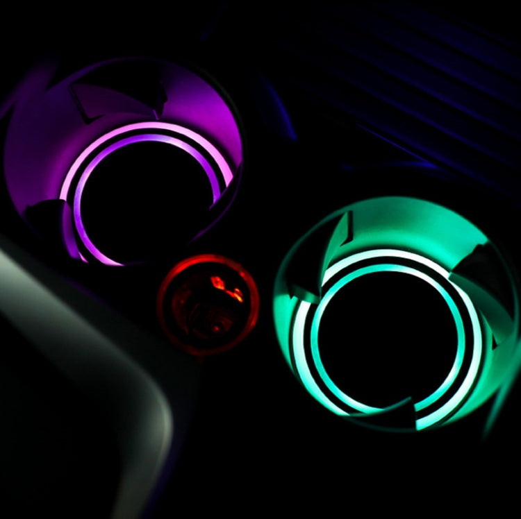 1 paio 68mm LED Smart Light-Emitting Coaster Light Car Cup Slot Atmosphere Light, Beverage, Brick, Cat Claws, Modern Technology, Star, Genesis, Magic Array