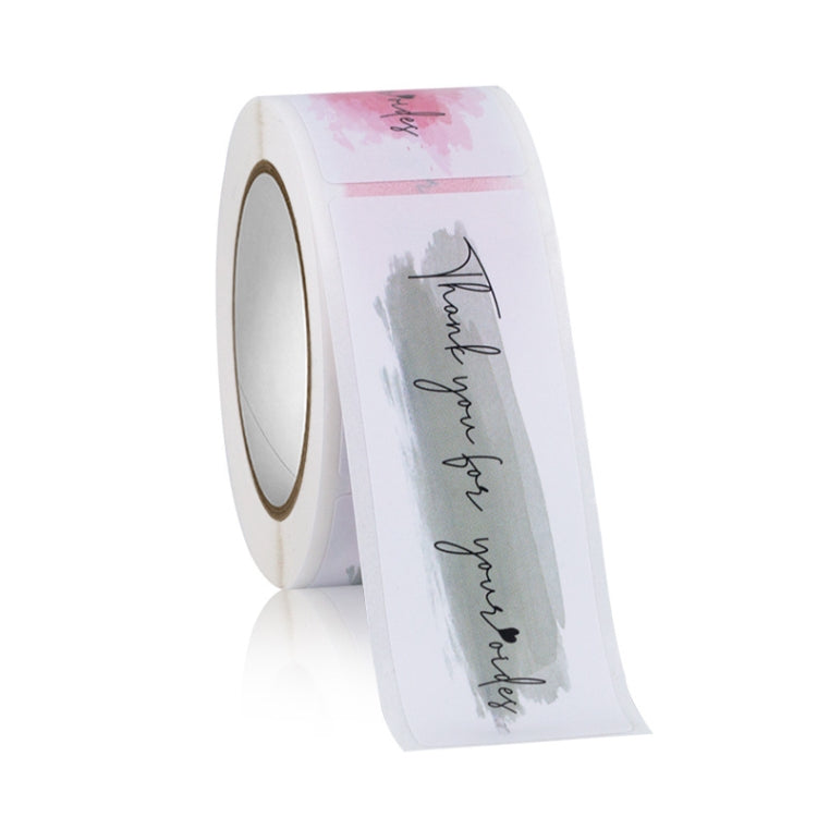 5 PCS Rettangolo Grazie per il tuo ordine Etichetta con sigillo adesivo, 2.5x7.5cm