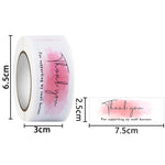5 PCS Rettangolo Grazie per il tuo ordine Etichetta con sigillo adesivo, 2.5x7.5cm