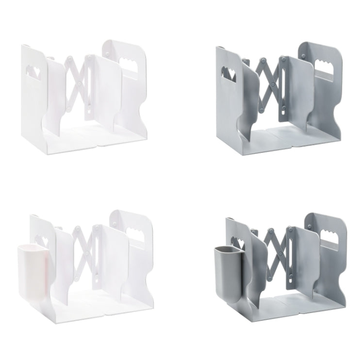 Supporto per libri da scrivania pieghevole e retrattile, White, Grey, White + Pen Holder, Gray + Pen Holder