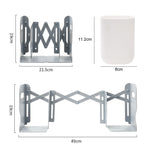 Supporto per libri da scrivania pieghevole e retrattile, White, Grey, White + Pen Holder, Gray + Pen Holder